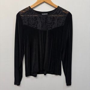 AHNI Women Long Sleeve Blouse Top Shirt Size 1 Acetate Blend C056 -20